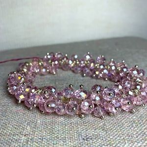 Pink crystal bracelet adjustable